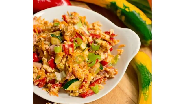 Huevos revueltos con verduras