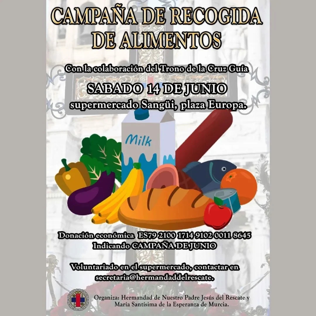 Cartel de campaña de recogida de alimentos del 14 de junio