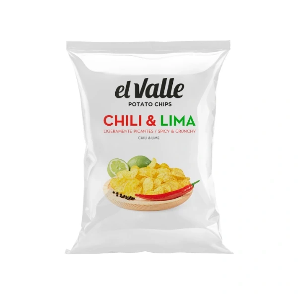 El Valle Patatas Fritas Chili & Lima, 120 g